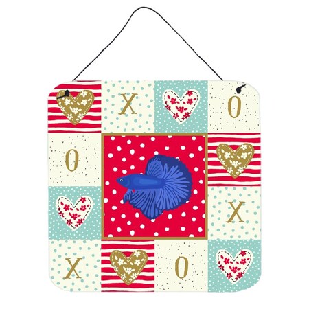 Carolines Treasures 6 x 6 in. Delta Tail Betta Fish Love Wall or Door Hanging Prints CK5468DS66